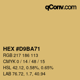 Color code: HEX #D9BA71 | qconv.com