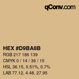 Color code: HEX #D9BA8B | qconv.com