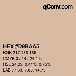 Color code: HEX #D9BAA5 | qconv.com