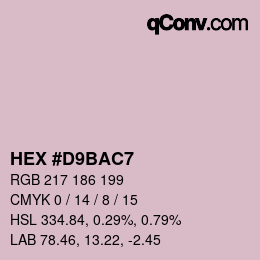 Farbcode: HEX #D9BAC7 | qconv.com