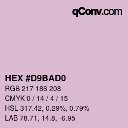 Farbcode: HEX #D9BAD0 | qconv.com