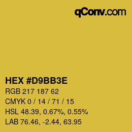 Color code: HEX #D9BB3E | qconv.com