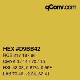 カラーコード: HEX #D9BB42 | qconv.com