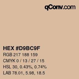 Color code: HEX #D9BC9F | qconv.com