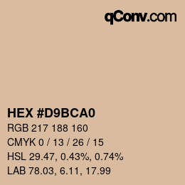 Color code: HEX #D9BCA0 | qconv.com
