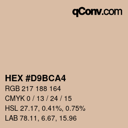 Color code: HEX #D9BCA4 | qconv.com