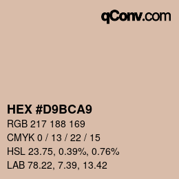 カラーコード: HEX #D9BCA9 | qconv.com