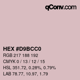 Color code: HEX #D9BCC0 | qconv.com