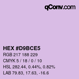 Color code: HEX #D9BCE5 | qconv.com