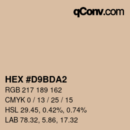 Color code: HEX #D9BDA2 | qconv.com