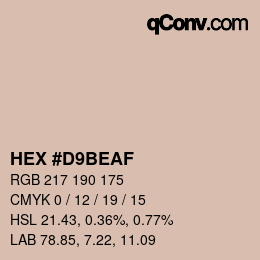 Color code: HEX #D9BEAF | qconv.com
