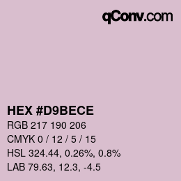 Color code: HEX #D9BECE | qconv.com