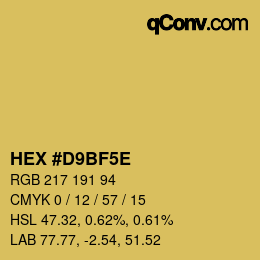 カラーコード: HEX #D9BF5E | qconv.com