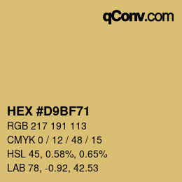 カラーコード: HEX #D9BF71 | qconv.com