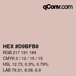 Farbcode: HEX #D9BFB8 | qconv.com
