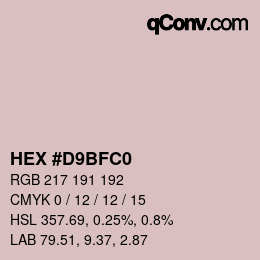 Farbcode: HEX #D9BFC0 | qconv.com