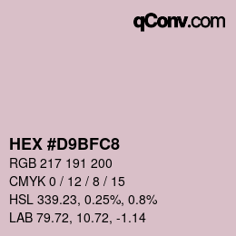 Farbcode: HEX #D9BFC8 | qconv.com