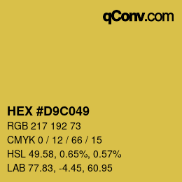 Color code: HEX #D9C049 | qconv.com