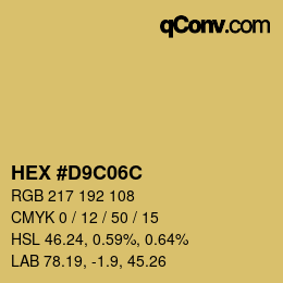 Color code: HEX #D9C06C | qconv.com