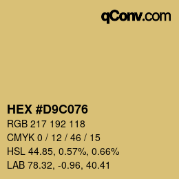 Color code: HEX #D9C076 | qconv.com