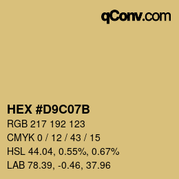 Color code: HEX #D9C07B | qconv.com
