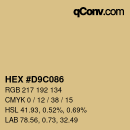 Color code: HEX #D9C086 | qconv.com