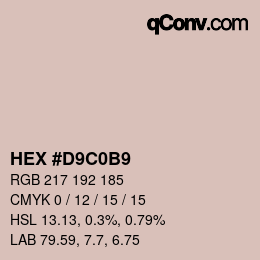 Color code: HEX #D9C0B9 | qconv.com