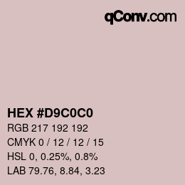 Farbcode: HEX #D9C0C0 | qconv.com
