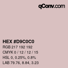 Color code: HEX #D9C0C0 | qconv.com