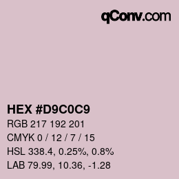 カラーコード: HEX #D9C0C9 | qconv.com