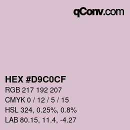 Color code: HEX #D9C0CF | qconv.com