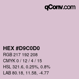 カラーコード: HEX #D9C0D0 | qconv.com