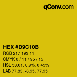 Color code: HEX #D9C10B | qconv.com