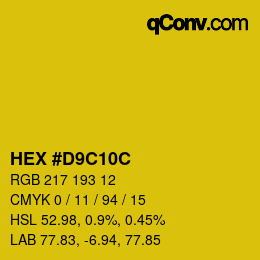 Color code: HEX #D9C10C | qconv.com