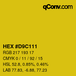 Color code: HEX #D9C111 | qconv.com