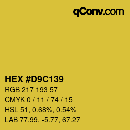 Color code: HEX #D9C139 | qconv.com