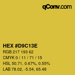 Color code: HEX #D9C13E | qconv.com