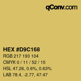 Color code: HEX #D9C168 | qconv.com