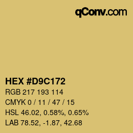 カラーコード: HEX #D9C172 | qconv.com