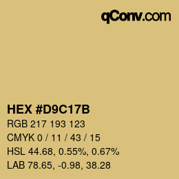 Color code: HEX #D9C17B | qconv.com