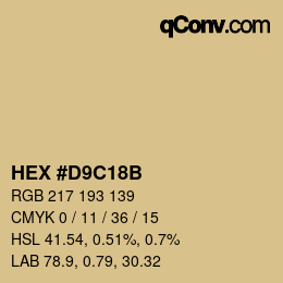 Color code: HEX #D9C18B | qconv.com