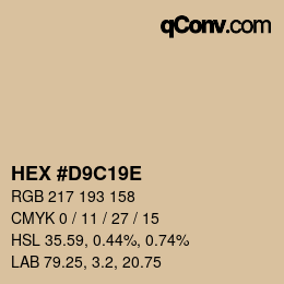 Color code: HEX #D9C19E | qconv.com