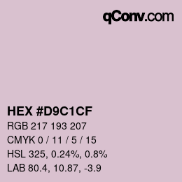 Color code: HEX #D9C1CF | qconv.com