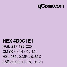 Farbcode: HEX #D9C1E1 | qconv.com