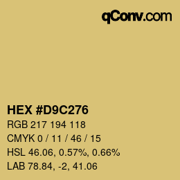 Color code: HEX #D9C276 | qconv.com