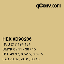 Color code: HEX #D9C286 | qconv.com