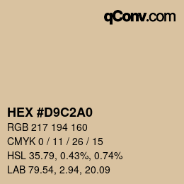 Color code: HEX #D9C2A0 | qconv.com