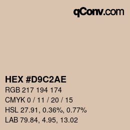 Color code: HEX #D9C2AE | qconv.com