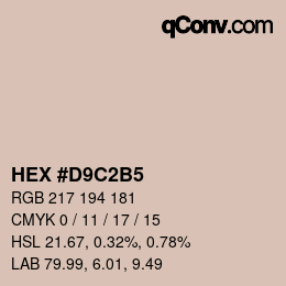 カラーコード: HEX #D9C2B5 | qconv.com