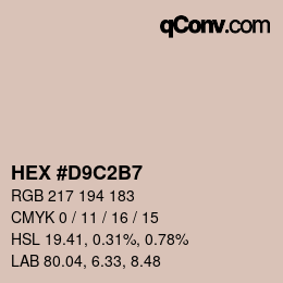 Color code: HEX #D9C2B7 | qconv.com